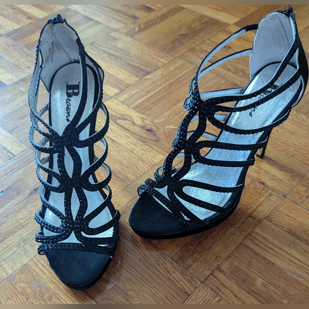 Elegant Black Strappy Heels by B Brian Atwood